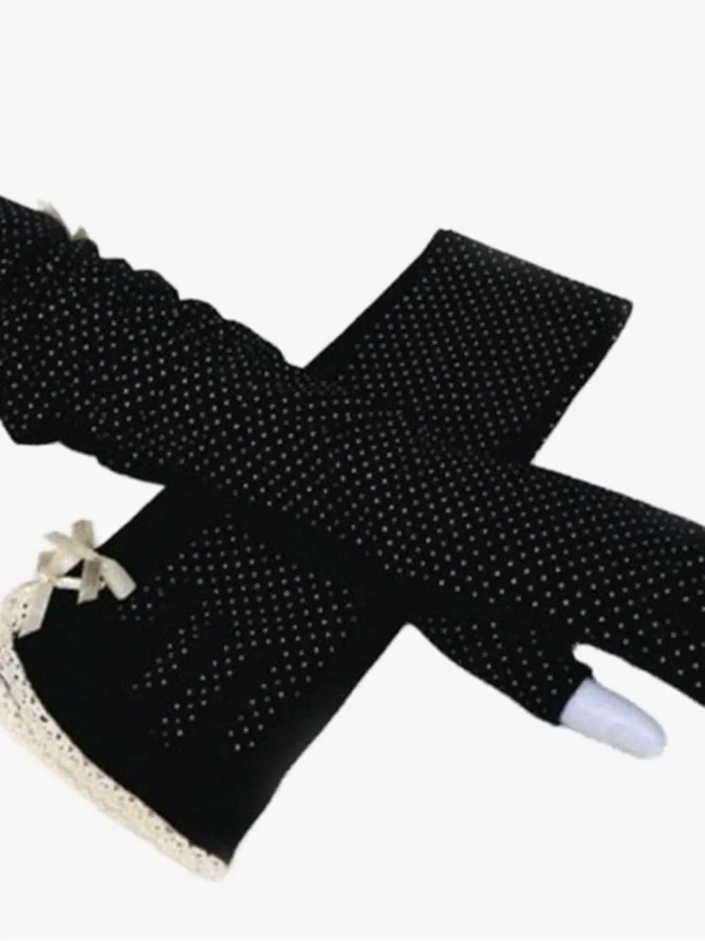 Black Polka Dot Evening Gloves
